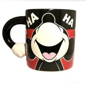 Disney Mickey Mouse Laughing Face w/Sculpted Handle Lg 20oz Mug